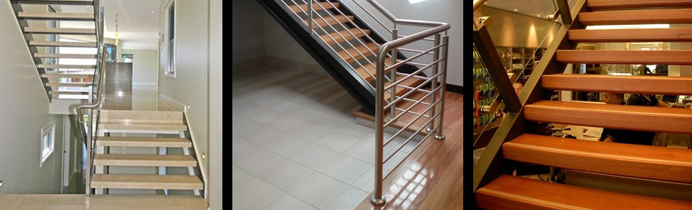 Structural steel stairs at a commercial project