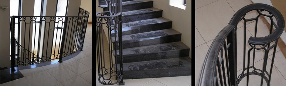 Wrought iron handrails and balustrades